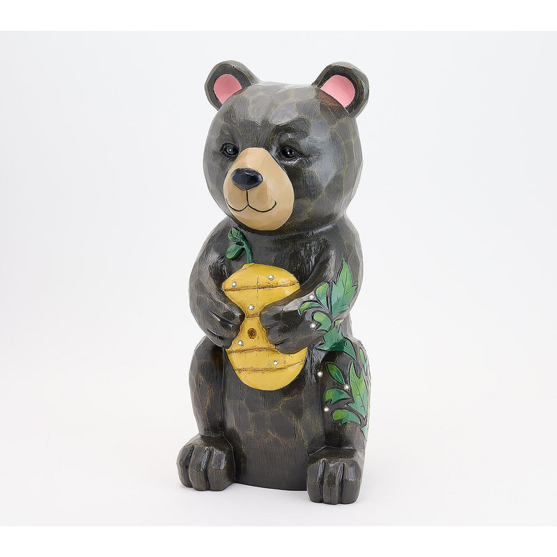 Petal & Plow Garden Statue, LED Bear, 18"H