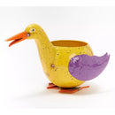 Metal planter, duck
