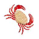 Metal and Rattan Crab Wall Decor, Red