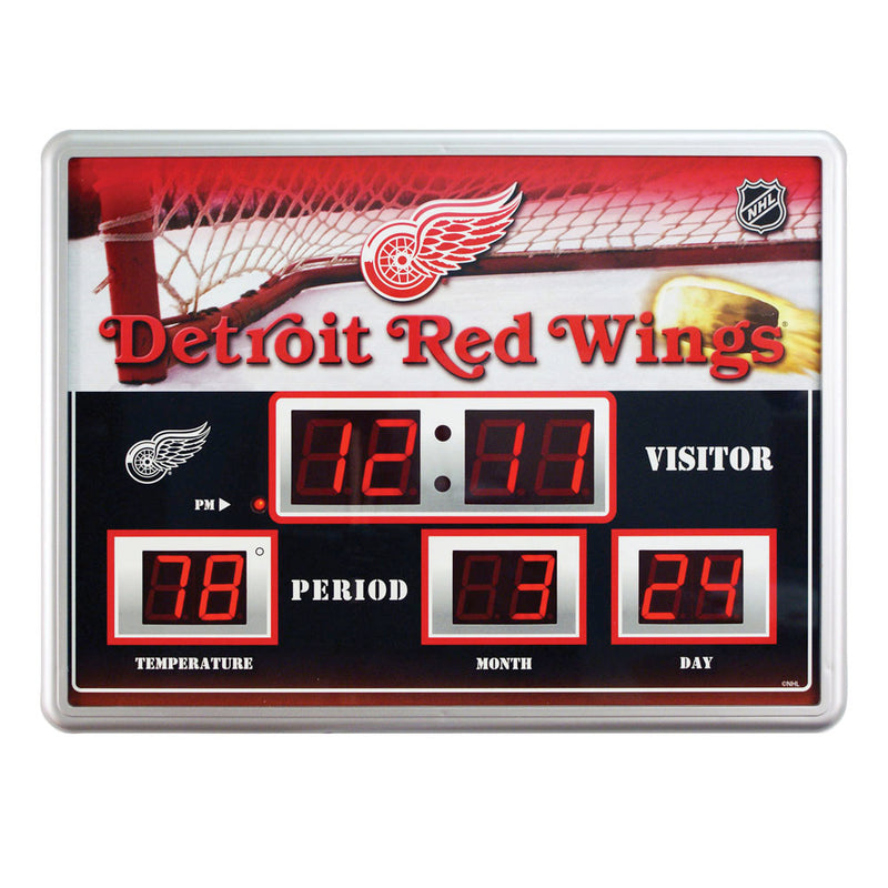 Evergreen ScoreBoard/Clock/Therm (NG)- Detroit Redwings, 20'' x 3'' x 15.5'' inches