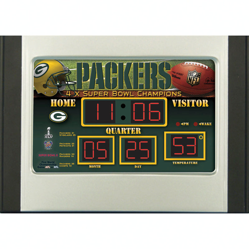 Evergreen Enterprises 6.5x9" Scoreboard Desk Clock(Comm) - Green Bay Packers, 9.21'' x 3.3 '' x 6.41'' inches
