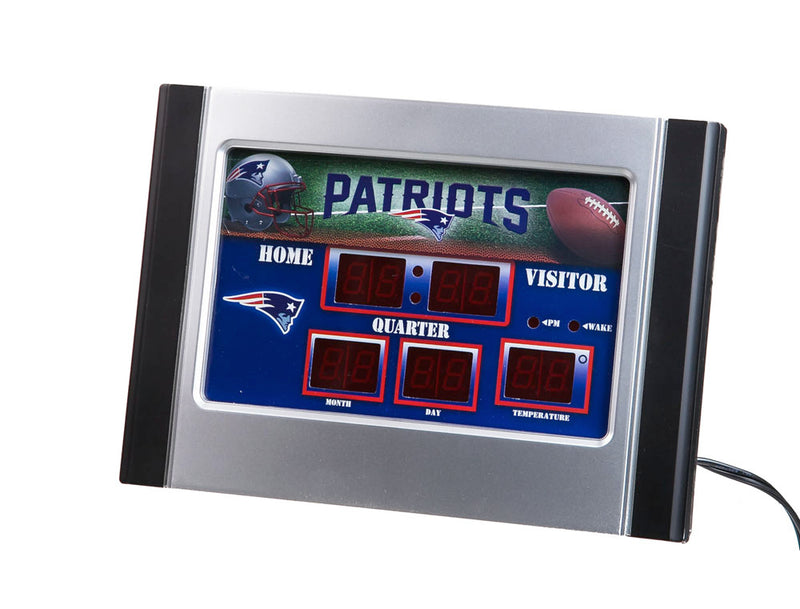 Team Sports America 6.5x9" Scoreboard Desk Clock(Comm) - New England Patriots, 9.21'' x 3.3 '' x 6.41'' inches