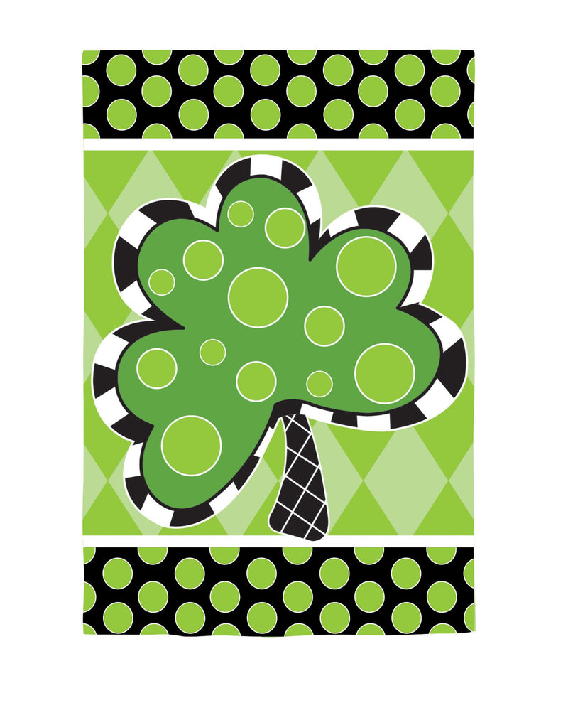 Evergreen Flag,Patterned Shamrock Suede House Flag,28x0.02x44 Inches