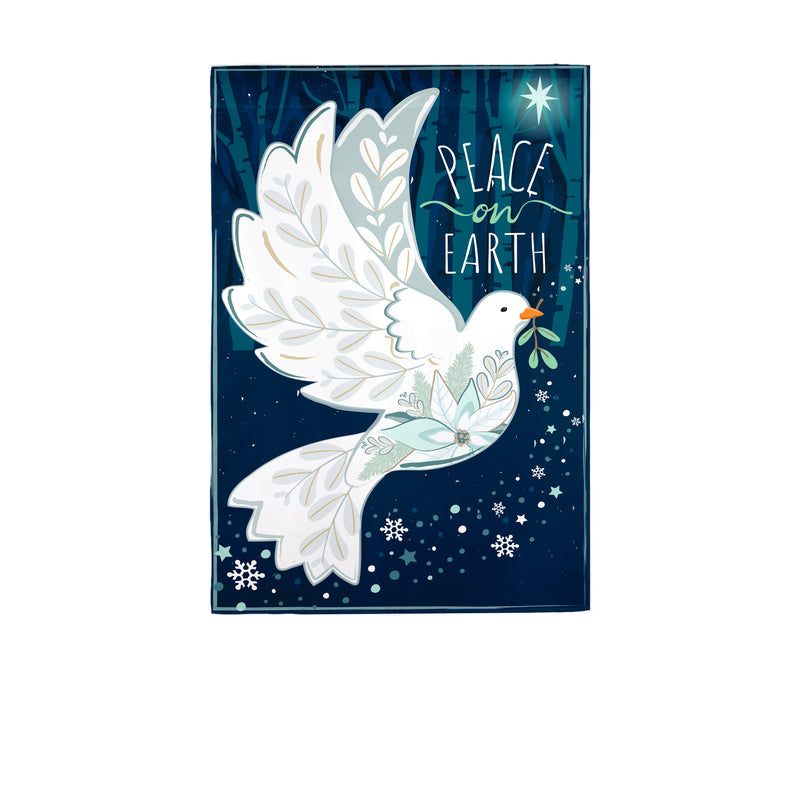 Evergreen Flag,Peace on Earth Dove Burlap House Flag,28x0.25x44 Inches