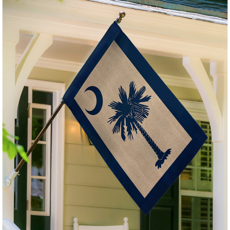 Evergreen Flag,South Carolina Palmetto House Burlap Flag,0.25x28x44 Inches