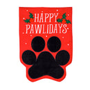 Happy Pawlidays Burlap House Flag,13b9386