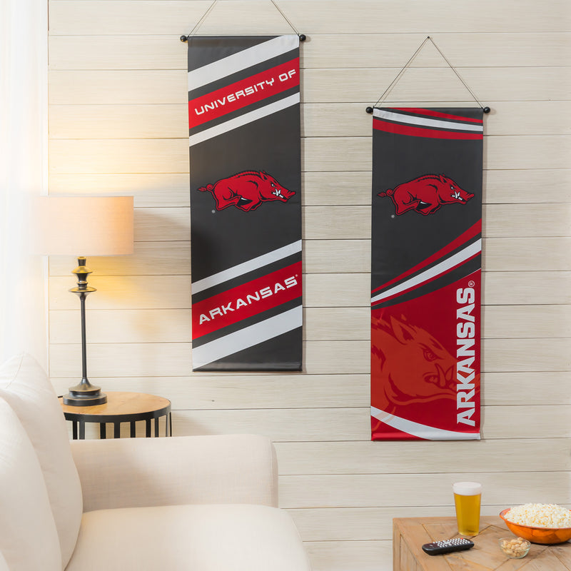 Evergreen Flag,University of Arkansas, Dowel Banner,15x0.25x46 Inches