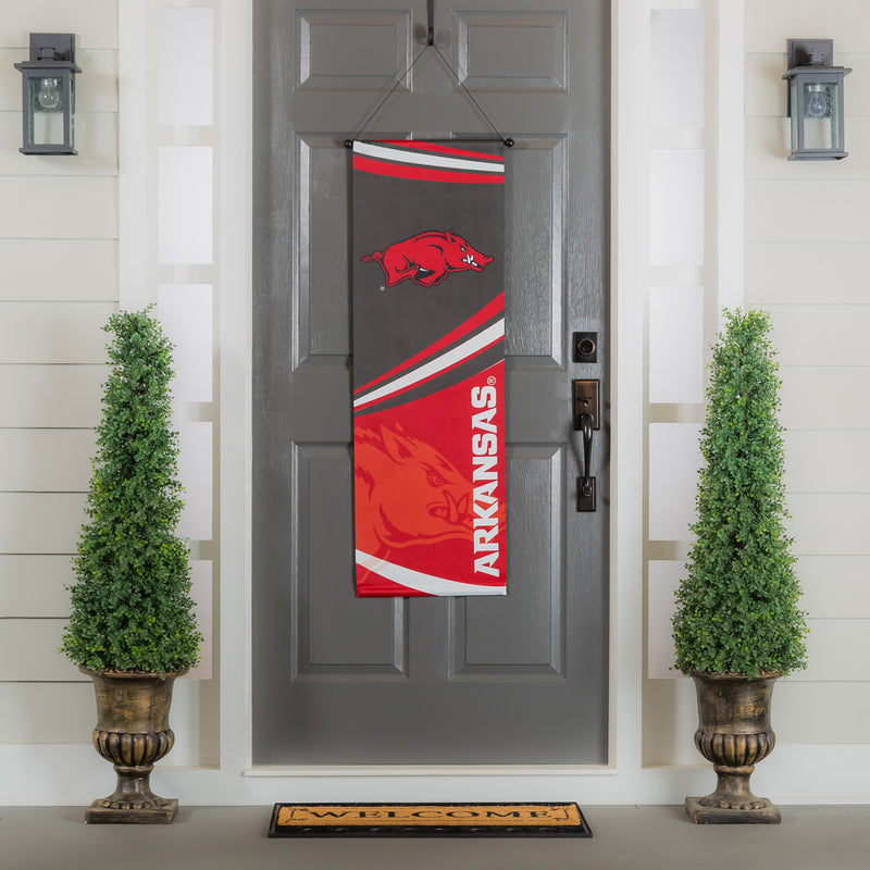 Evergreen Flag,University of Arkansas, Dowel Banner,15x0.25x46 Inches