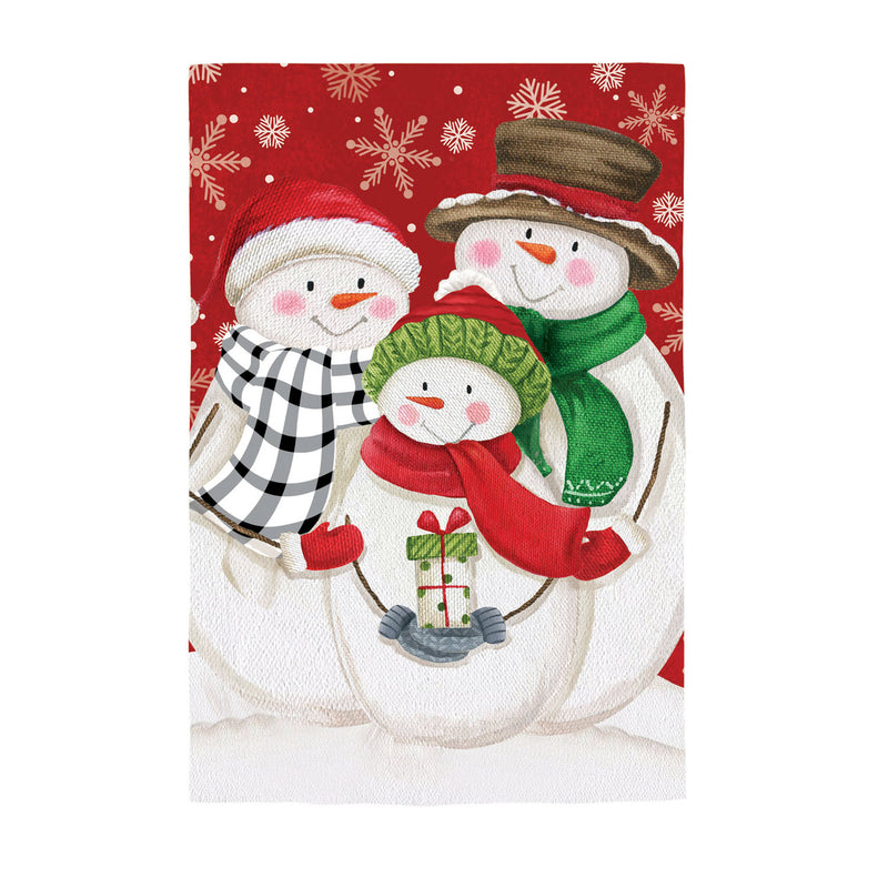 Snow Family House Textured Suede Flag,13es10099