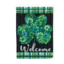Shamrock Flowers House Textured Suede Flag,13es10189