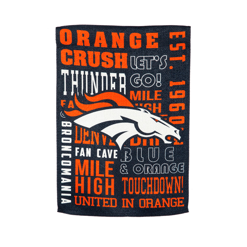 Evergreen Flag,Denver Broncos, Fan Rules ES REG,28x44x0.2 Inches