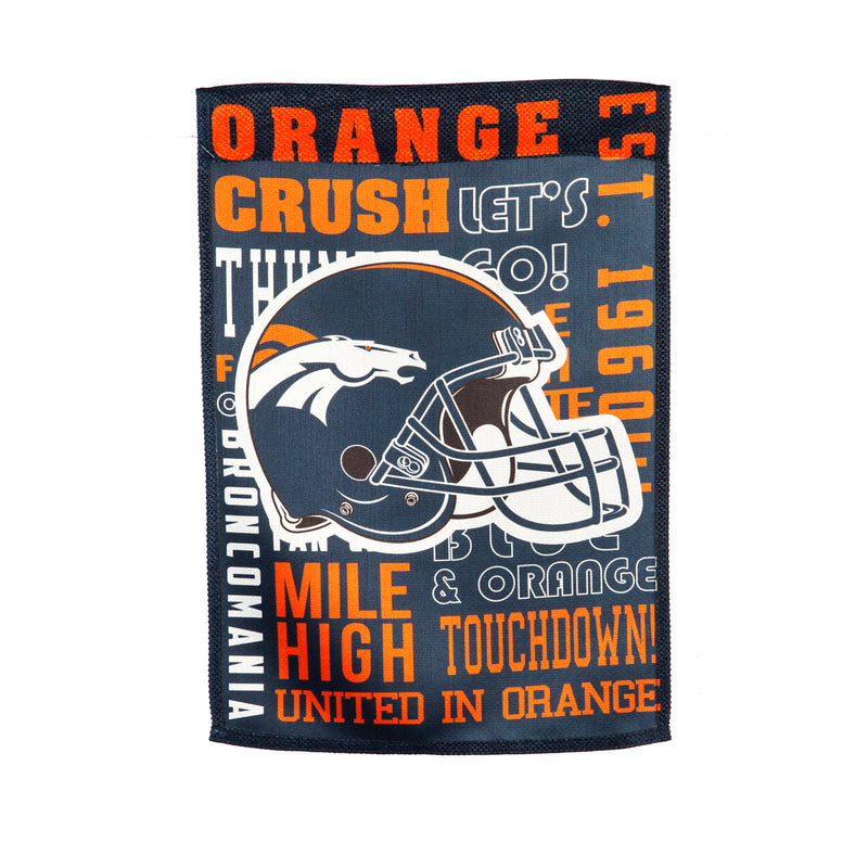 Evergreen Flag,Denver Broncos, Fan Rules ES REG,28x44x0.2 Inches