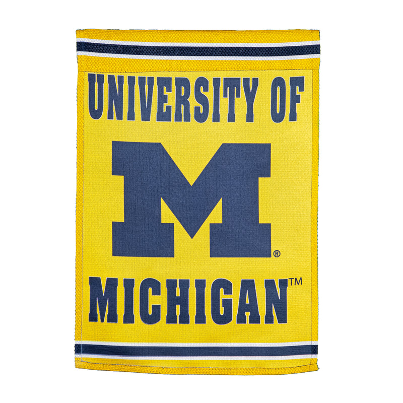 Evergreen Flag,Embossed Suede Flag, House Size, University Of Michigan,28x0.2x44 Inches