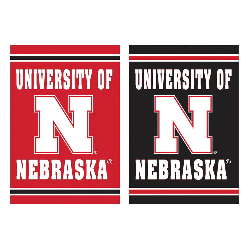 Evergreen Flag,Embossed Suede Flag, House Size, University of Nebraska,28x0.2x44 Inches