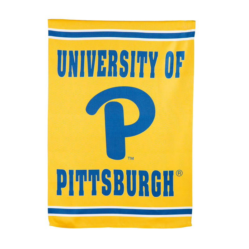 Evergreen Flag,Embossed Suede Flag, House Size, University of Pittsburgh,28x0.2x44 Inches