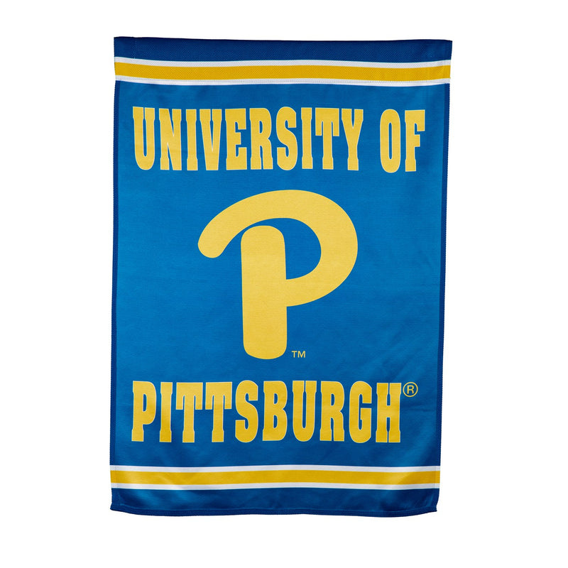 Evergreen Flag,Embossed Suede Flag, House Size, University of Pittsburgh,28x0.2x44 Inches