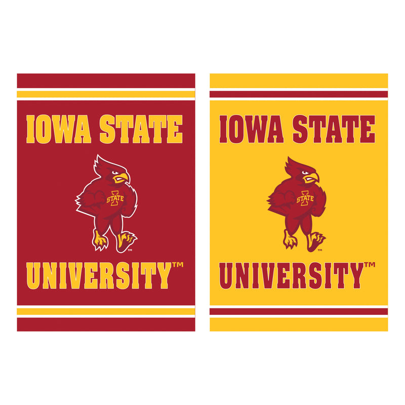 Evergreen Flag,Embossed Suede Flag, House Size, Iowa State University,28x0.2x44 Inches