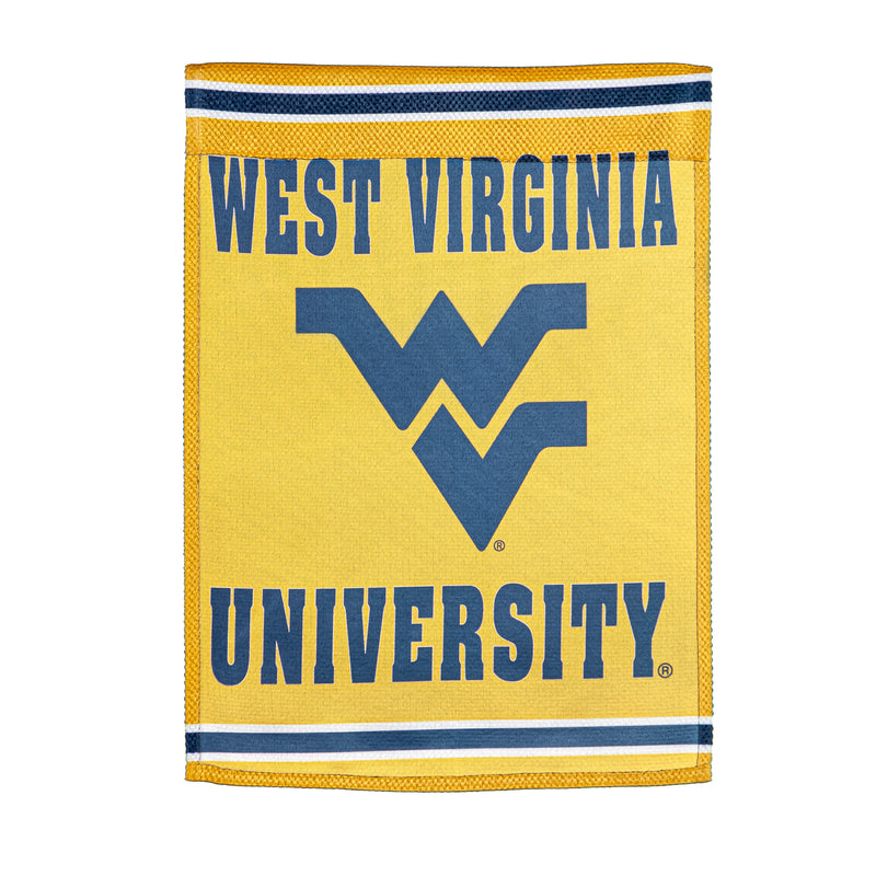 Evergreen Flag,Embossed Suede Flag, House Size, West Virginia University,28x0.2x44 Inches