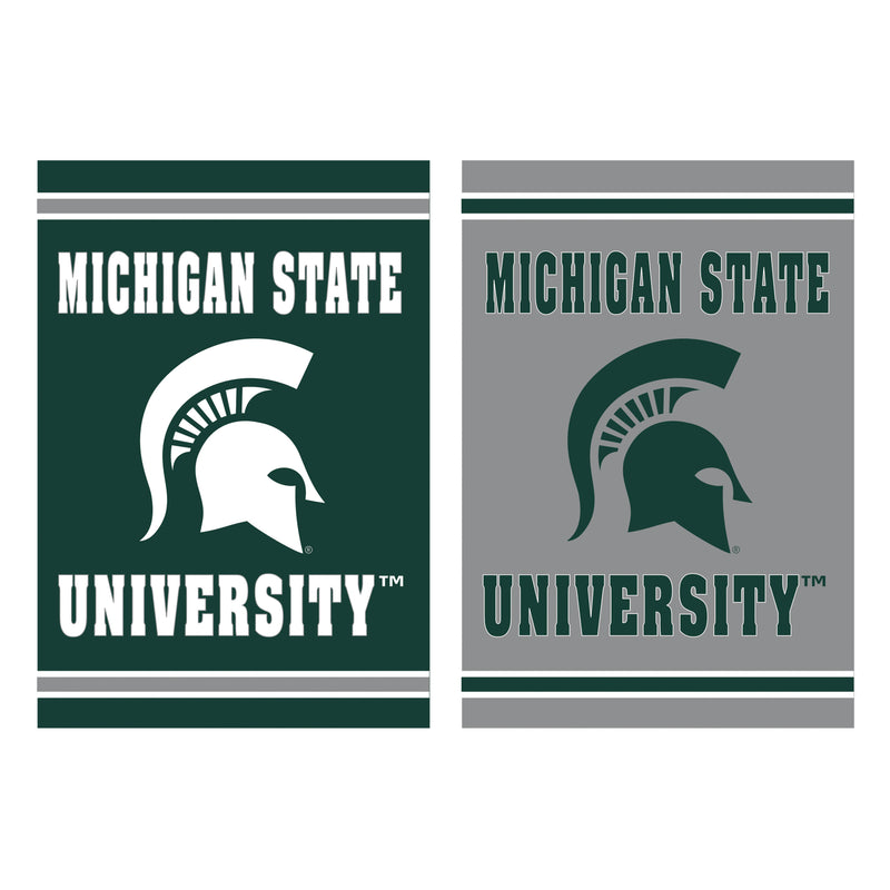 Evergreen Flag,Embossed Suede Flag, House Size, Michigan State University,28x0.2x44 Inches