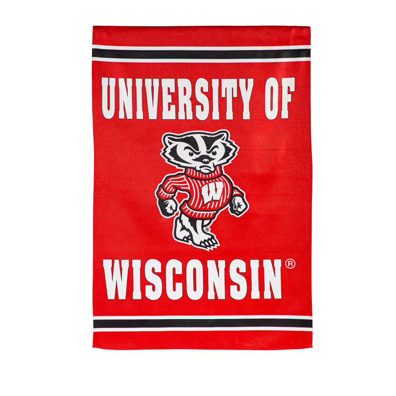 Evergreen Flag,Embossed Suede Flag, House Size, University of Wisconsin-Madison,28x0.2x44 Inches