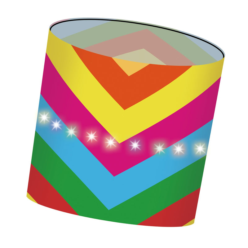 Ever Fliers LED Rainbow Chevron Collapsible Cylinder Kite with Reel,13k022