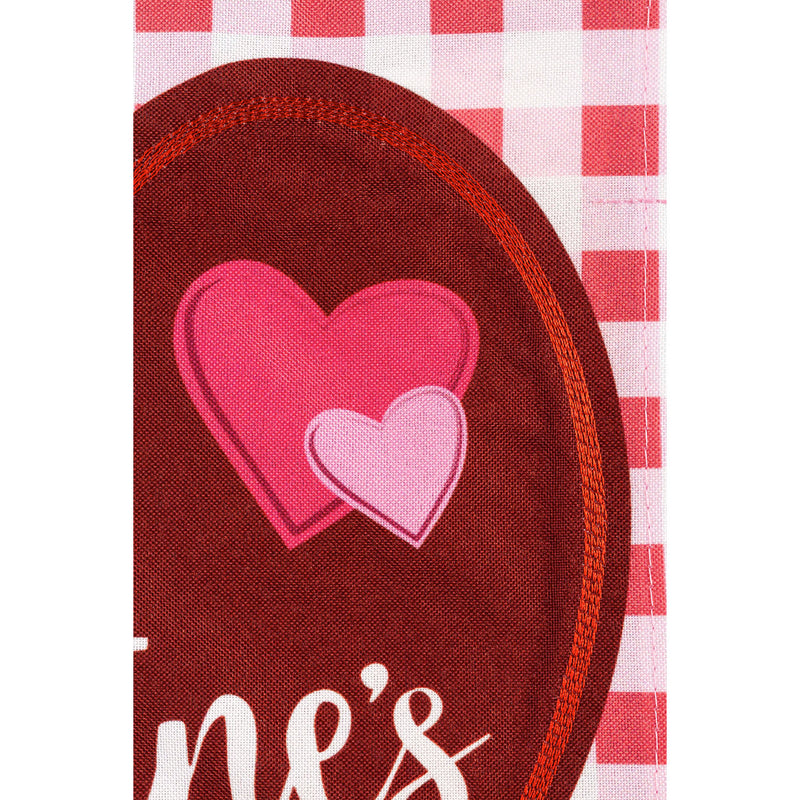 Valentine Hearts and Checks  House Linen Flag,13l10119