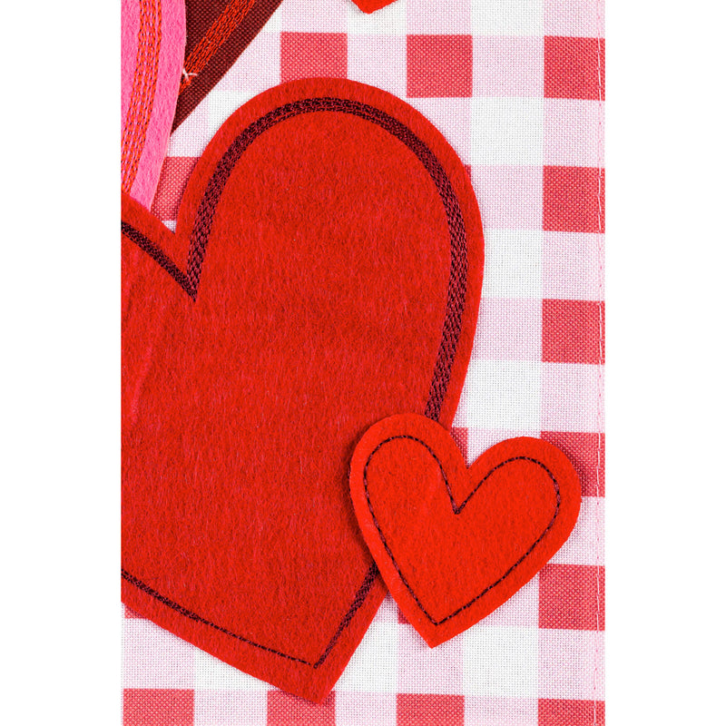 Valentine Hearts and Checks  House Linen Flag,13l10119