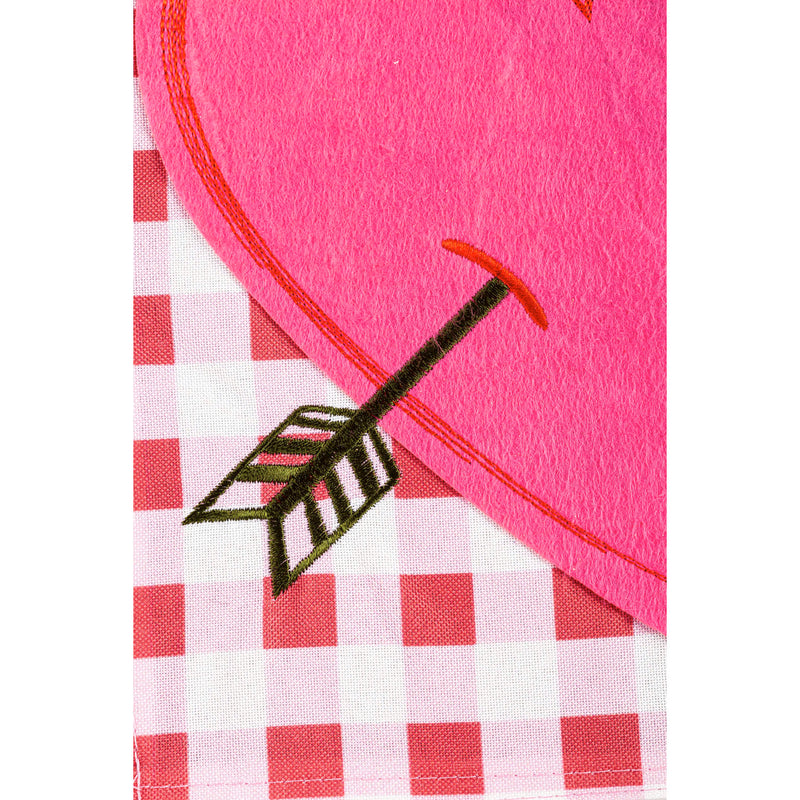Valentine Hearts and Checks  House Linen Flag,13l10119