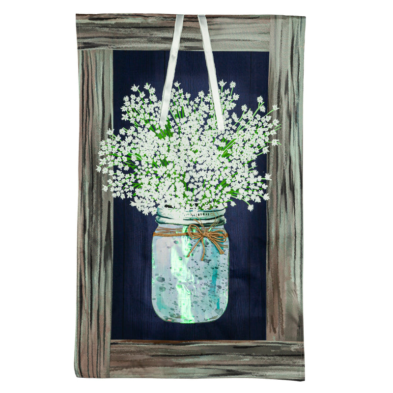 Hanging Mason Jar House Linen Flag,13l10892