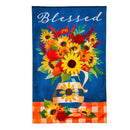 Blessed Floral Arrangement House Linen Flag,13l11070