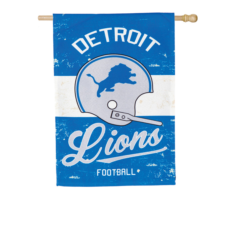 Evergreen Flag,Detroit Lions, Vintage Linen REG,44x0.1x28 Inches