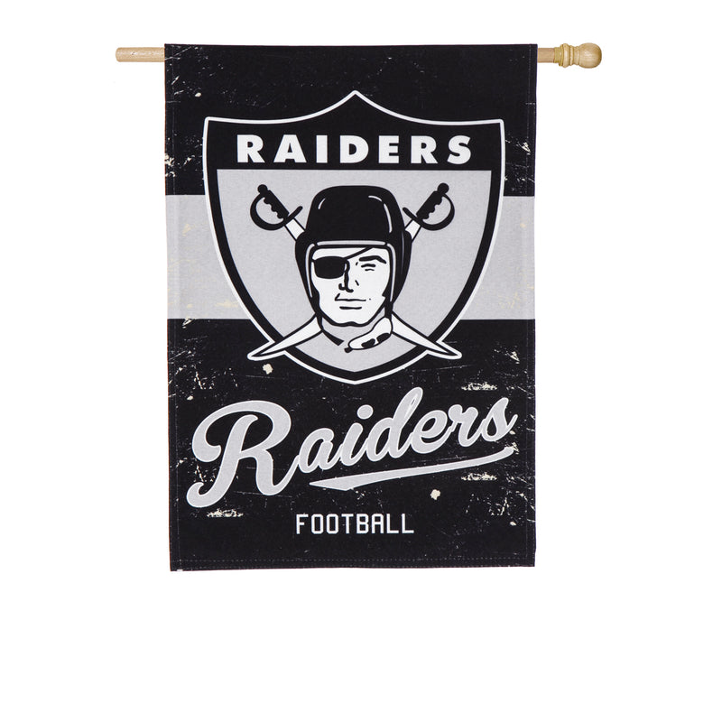Evergreen Flag,Raiders, Vintage Linen REG,44x0.1x28 Inches