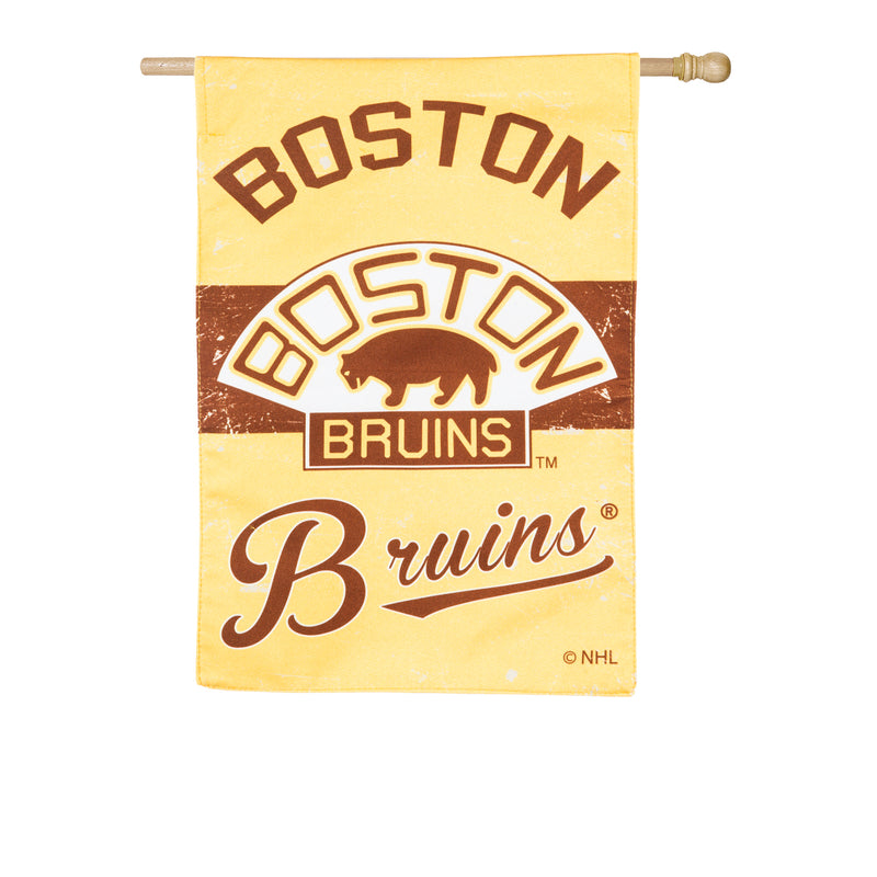 Evergreen Flag,Boston Bruins, Vintage Linen REG,28x44x0.1 Inches