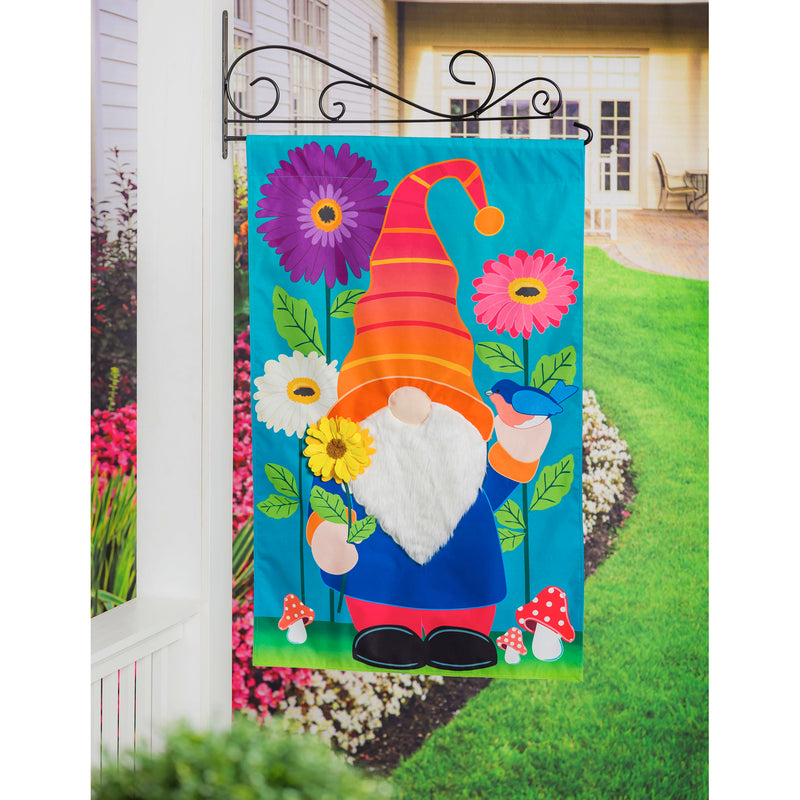 Evergreen Flag,Garden Gnome House Linen Flag,44x28x0.5 Inches