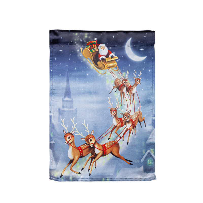 Evergreen Flag,Santa Sleigh Lustre House Flag,28x0.02x43 Inches