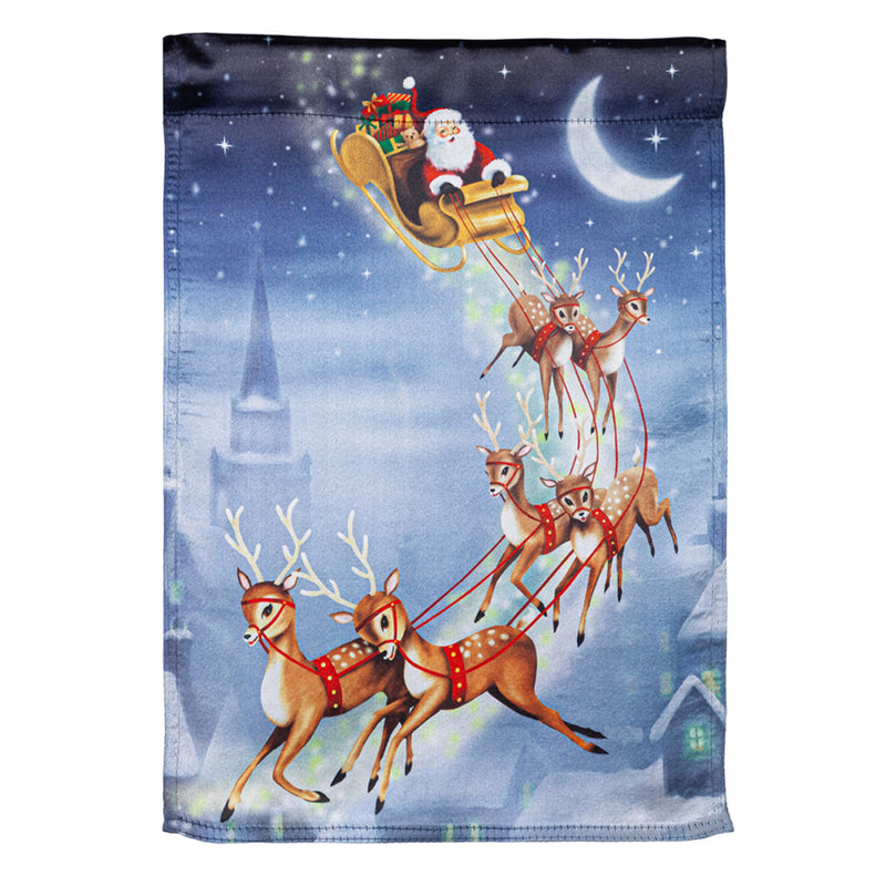 Evergreen Flag,Santa Sleigh Lustre House Flag,28x0.02x43 Inches