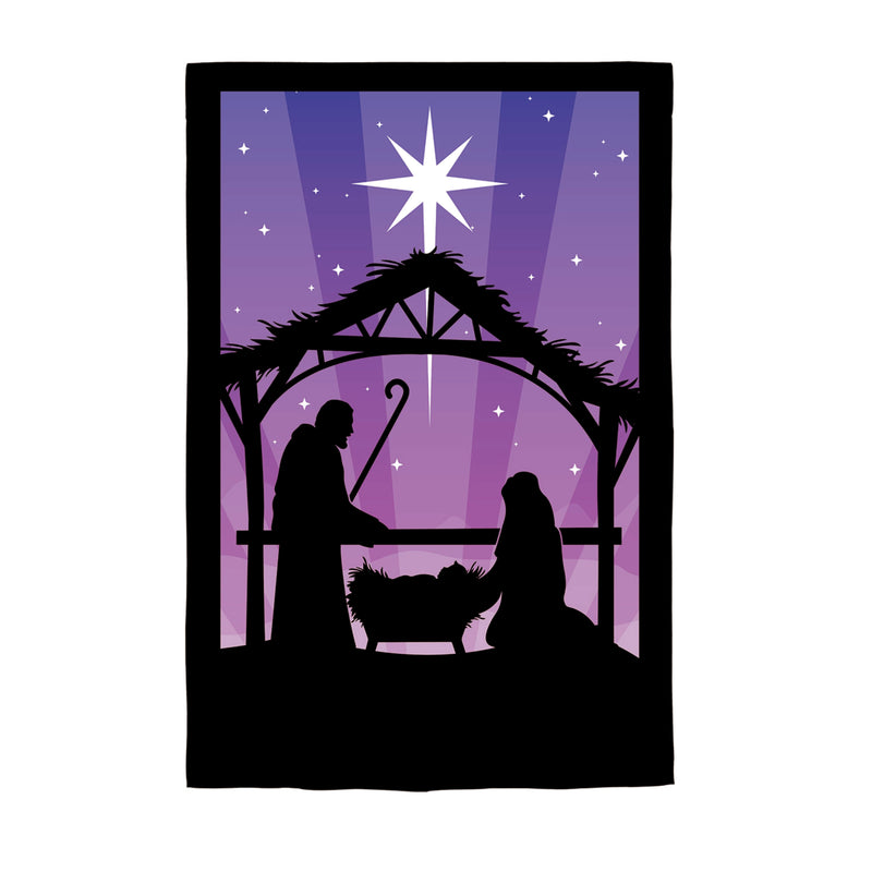 Evergreen Flag,Nativity Lustre Reversible House Flag,0.02x29x43 Inches