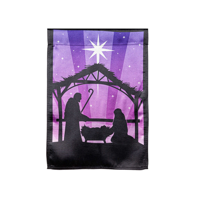 Evergreen Flag,Nativity Lustre Reversible House Flag,28x0.02x43 Inches