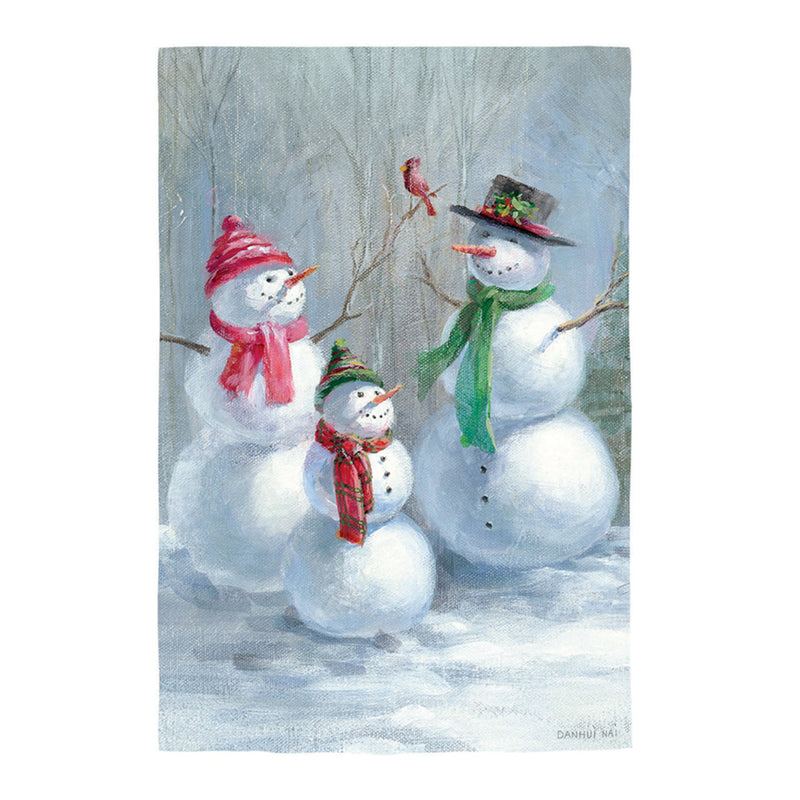 Evergreen Flag,Snowman Family Lustre House Flag,28x0.02x43 Inches