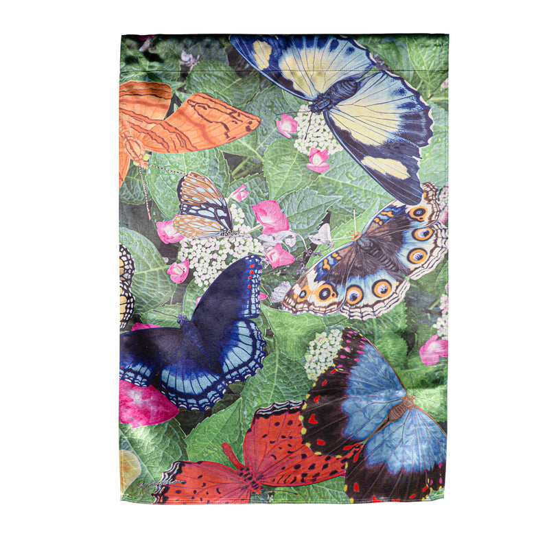 Evergreen Flag,Hello Butterflies Lustre House Flag,28x0.02x43 Inches