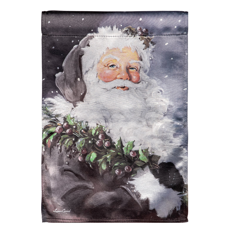Evergreen Flag,Santa in the Winter Lustre House Flag,28x0.02x43 Inches