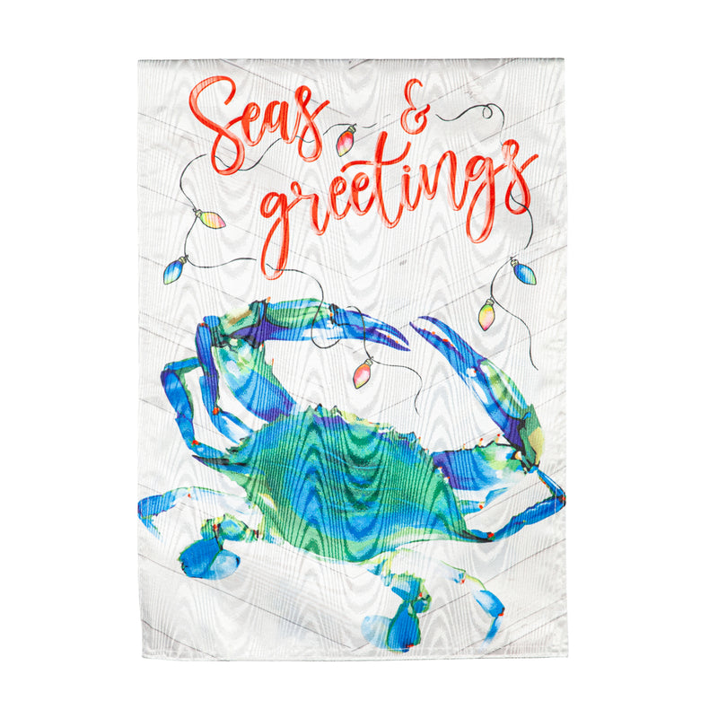 Evergreen Flag,Seas & Greetings Moire House Flag,28x0.25x44 Inches