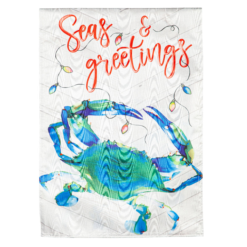 Evergreen Flag,Seas & Greetings Moire House Flag,28x0.25x44 Inches