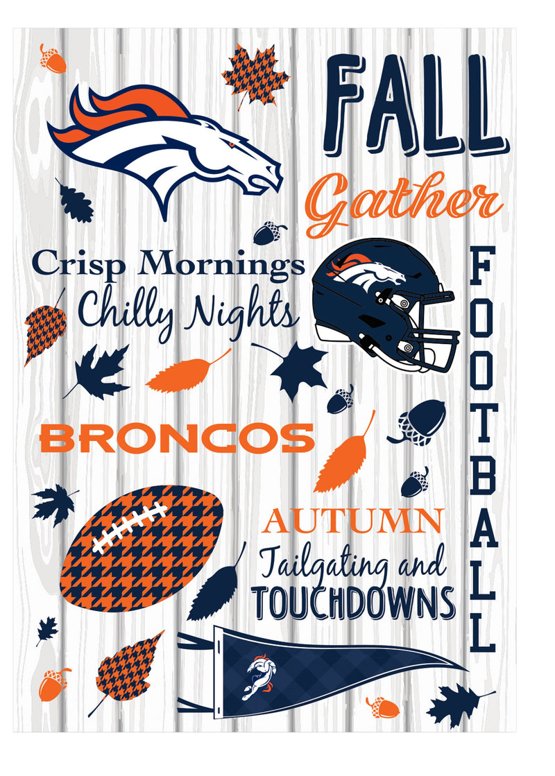 Evergreen Flag,Denver Broncos, Moire Flag, House Size, Fall Seasonal,28x0.25x44 Inches