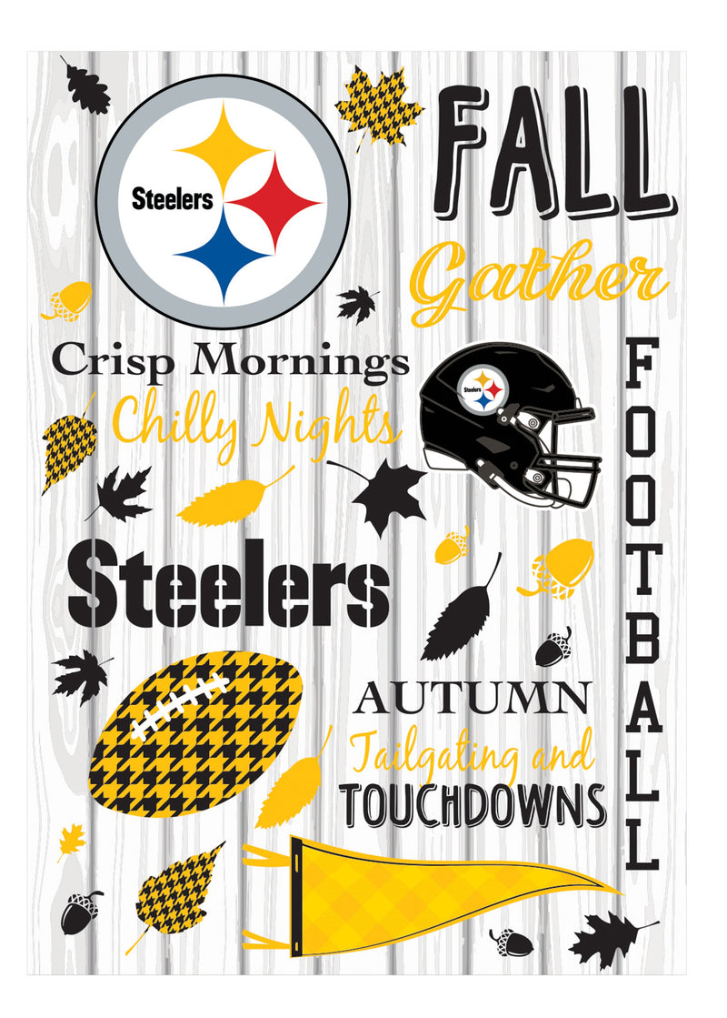 Evergreen Flag,Pittsburgh Steelers, Moire Flag, House Size, Fall Seasonal,28x0.25x44 Inches