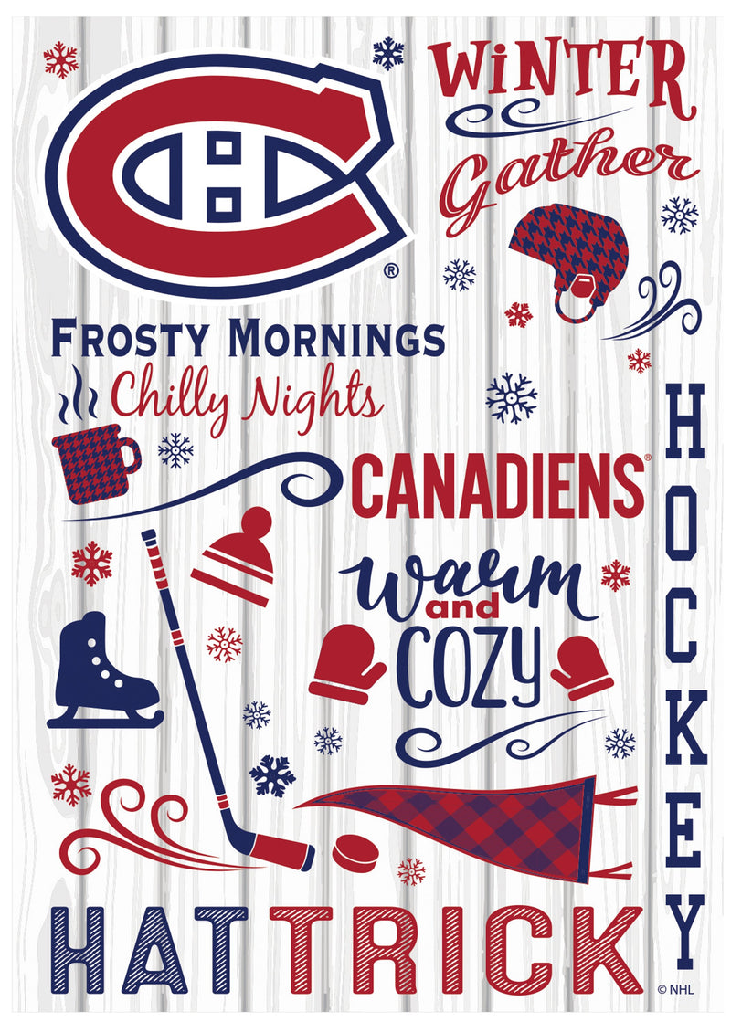 Evergreen Flag,Montreal Canadiens, Moire Flag, House Size, Fall Seasonal,28x0.25x44 Inches