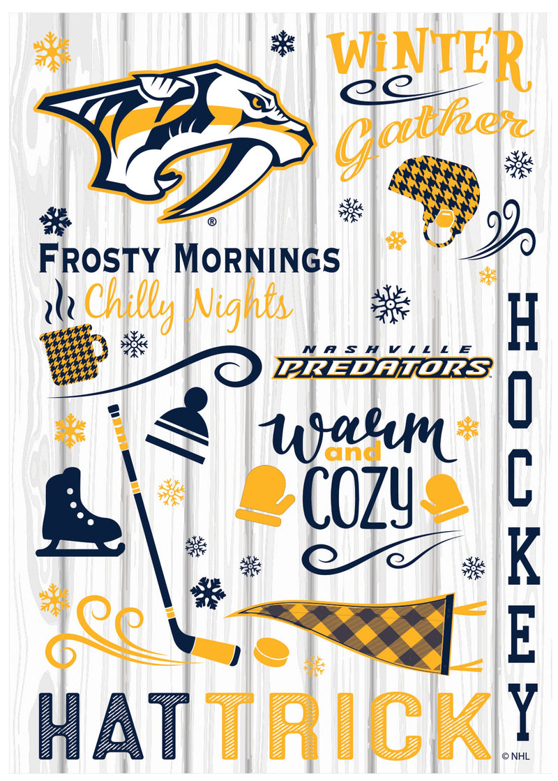 Evergreen Flag,Nashville Predators, Moire Flag, House Size, Fall Seasonal,28x0.25x44 Inches