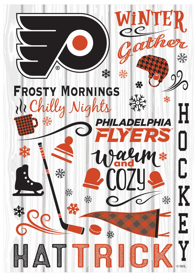 Evergreen Flag,Philadelphia Flyers, Moire Flag, House Size, Fall Seasonal,28x0.25x44 Inches