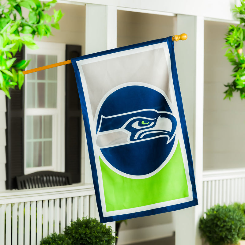 Evergreen Flag,Flag, DS Burlap, Reg, Seattle Seahawks,28x44x0.2 Inches