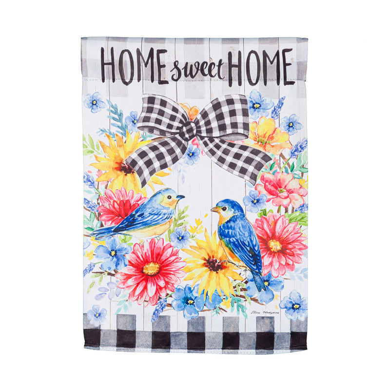 Spring Bird Wreath House Suede Collection, 43"x29"inches